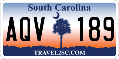 SC license plate AQV189