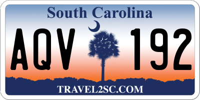 SC license plate AQV192