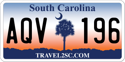 SC license plate AQV196
