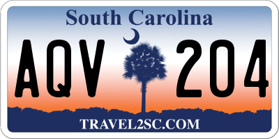 SC license plate AQV204