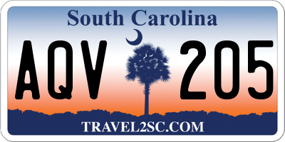 SC license plate AQV205