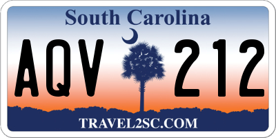 SC license plate AQV212