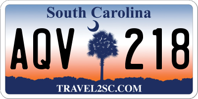 SC license plate AQV218