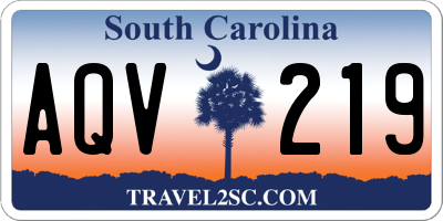 SC license plate AQV219