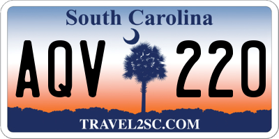 SC license plate AQV220