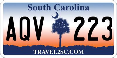 SC license plate AQV223