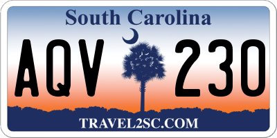 SC license plate AQV230