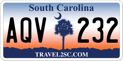 SC license plate AQV232