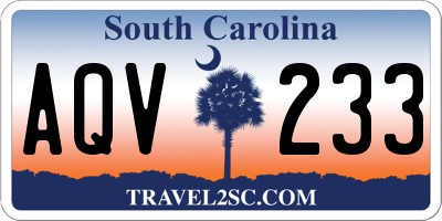 SC license plate AQV233
