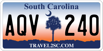 SC license plate AQV240