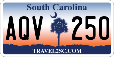 SC license plate AQV250