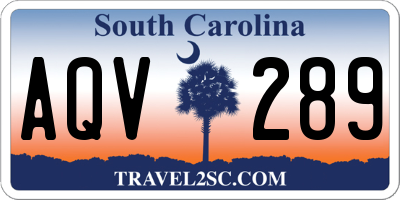 SC license plate AQV289