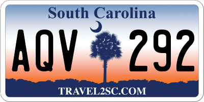 SC license plate AQV292