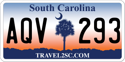 SC license plate AQV293
