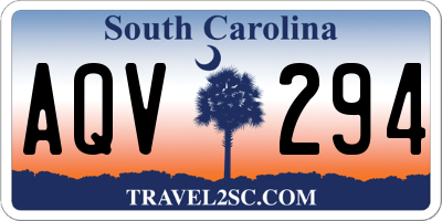 SC license plate AQV294