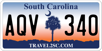 SC license plate AQV340