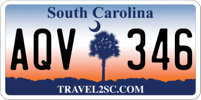 SC license plate AQV346