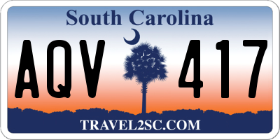 SC license plate AQV417