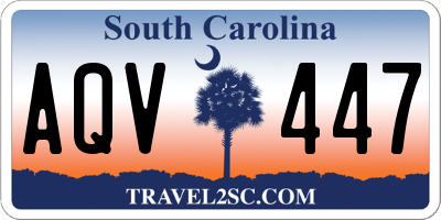 SC license plate AQV447