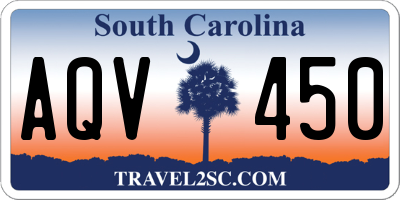 SC license plate AQV450