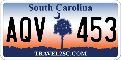 SC license plate AQV453