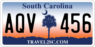 SC license plate AQV456