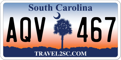 SC license plate AQV467