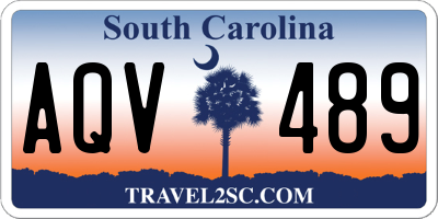 SC license plate AQV489