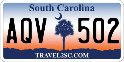 SC license plate AQV502