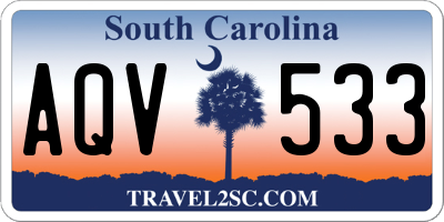 SC license plate AQV533