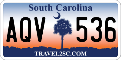 SC license plate AQV536