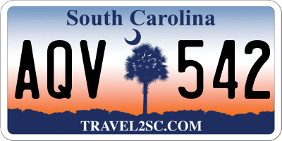 SC license plate AQV542