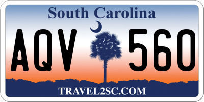 SC license plate AQV560