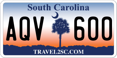SC license plate AQV600