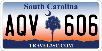 SC license plate AQV606