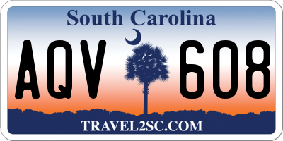 SC license plate AQV608