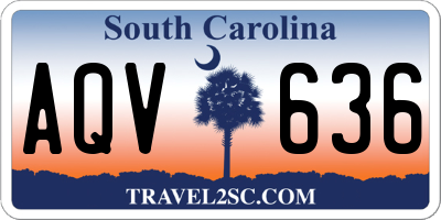 SC license plate AQV636