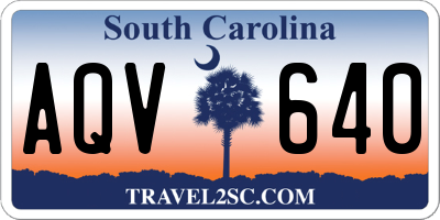 SC license plate AQV640