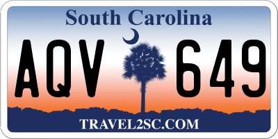 SC license plate AQV649