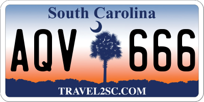 SC license plate AQV666