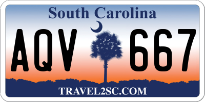 SC license plate AQV667