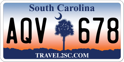 SC license plate AQV678