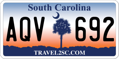 SC license plate AQV692