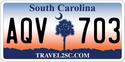 SC license plate AQV703