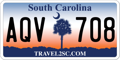 SC license plate AQV708