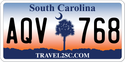SC license plate AQV768