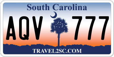 SC license plate AQV777