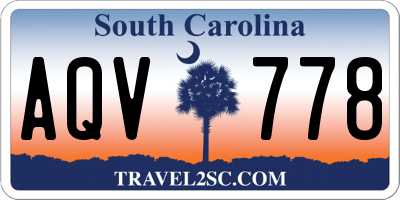 SC license plate AQV778