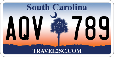 SC license plate AQV789
