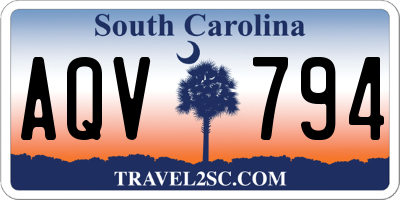 SC license plate AQV794